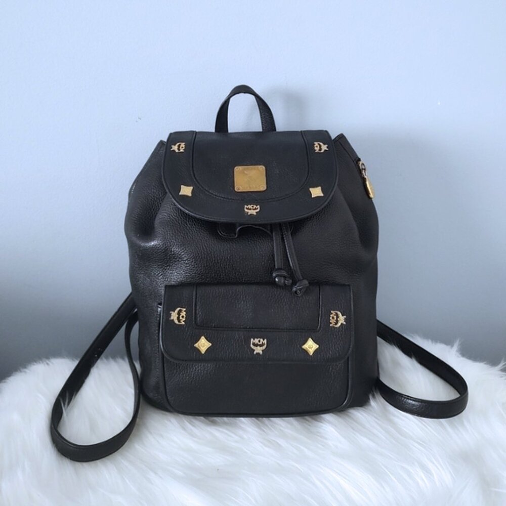 MCM vintage studded leather backpack w/COA EUC